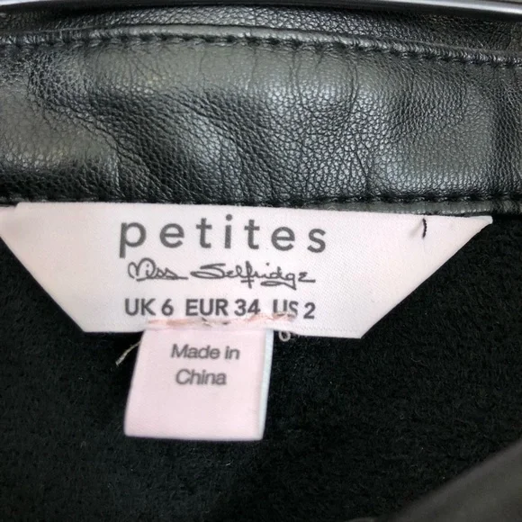 Miss Selfridge Faux Leather Shirt Dress Sz 2P - Picture 7 of 10